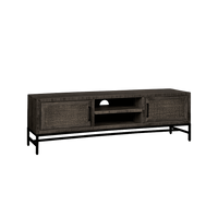 RENEW TV-meubel 'Carini' Hout en Webbing, 160cm, kleur Zwart