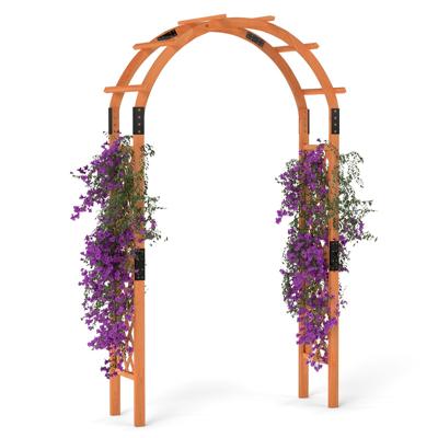 235 cm Houten Tuinboog Houten Trellis voor Klimplanten Huwelijksboog voor Ceremonies en Feesten Massief Houten Tuindecoratie voor Terras
