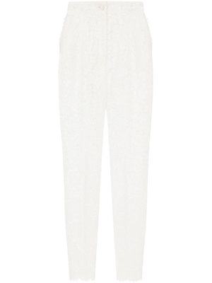 Dolce & Gabbana pantalon droit en dentelle - Blanc