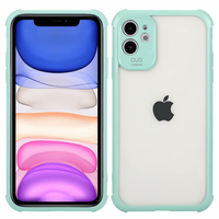 iPhone 13 Pro Max hoesje - Backcover - Camerabescherming - Anti shock - TPU - Transparant/Turquoise - thumbnail