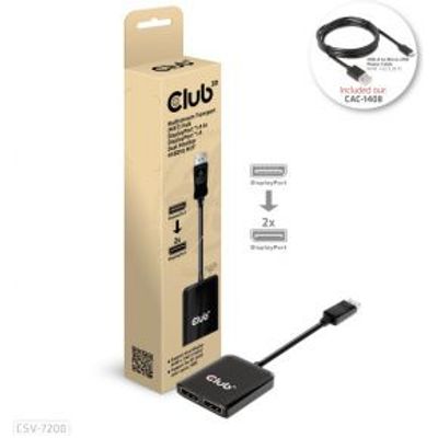 CLUB3D CSV-7200 video splitter DisplayPort 2x DisplayPort