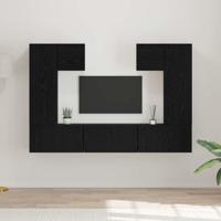 Tv-meubelset 7 pcs Zwart eiken 180 x 30 x 120 cm Bewerkt hout