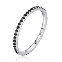 Elenza Sterling .925 Zilveren Eternity Ring met Zwarte Zirkonia-19mm