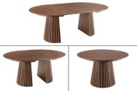 Eettafel VALHALLA WOOD rond 120-160-200cm eiken donker - 44093