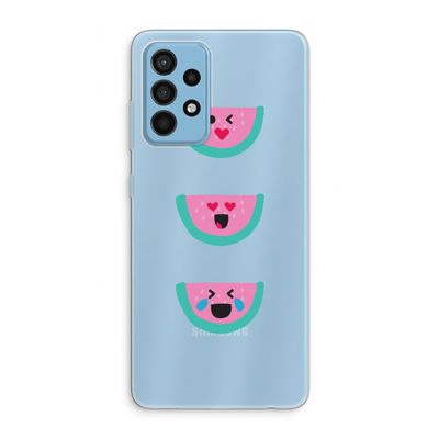 Smiley watermeloen: Samsung Galaxy A52 Transparant Hoesje