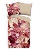 Descanso Dekbedovertrek "bloemen" - Zand - (155x220 cm) - Katoen Satijn