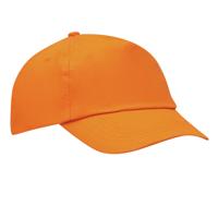Baseballcap / pet Outdoor - 5 panels - oranje - volwassenen - klittenbandsluiting - katoen