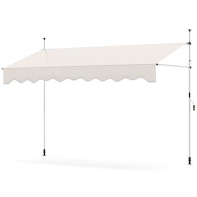 Klemmmarkies Zonder Boren met Handbediening Hoogteverstelbaar & UV-bestendig 300 cm Wit