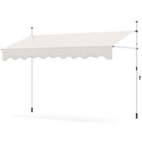 Klemmmarkies Zonder Boren met Handbediening Hoogteverstelbaar & UV-bestendig 300 cm Wit