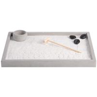 Japanse zen tuin voor thuis/kantoor - grijs - 30 x 22 cm - minituin