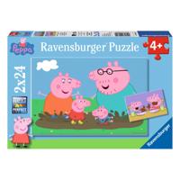 Ravensburger legpuzzel gelukkige familie peppa pig, 2x24st.