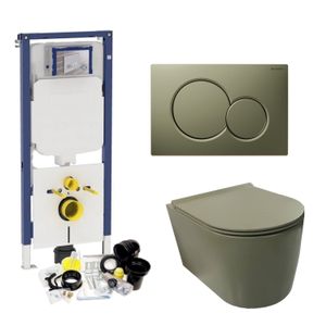 Geberit UP720 Toiletset Wandcloset Salenzi Civita Mat Legergroen met Sigma 01 Drukplaat