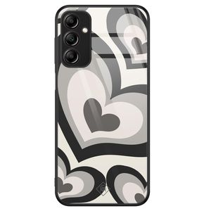 Samsung Galaxy A14 glazen hardcase - Hart swirl zwart