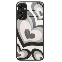 Samsung Galaxy A14 glazen hardcase - Hart swirl zwart
