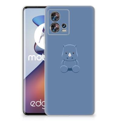 Motorola Edge 30 Fusion Telefoonhoesje met Naam Baby Rhino Motorola Edge 30 Fusion Telefoonhoesje met Naam Baby Rhino