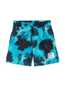 MSGM Kids short de bain en coton - Bleu