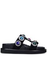 Kurt Geiger London Orson crystal-embellished slides - BLACK