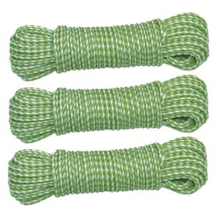 AMIG Paracord touw - 3x - 15 meter - D4mm - 100kg - PP/PE - lichtgroen/wit