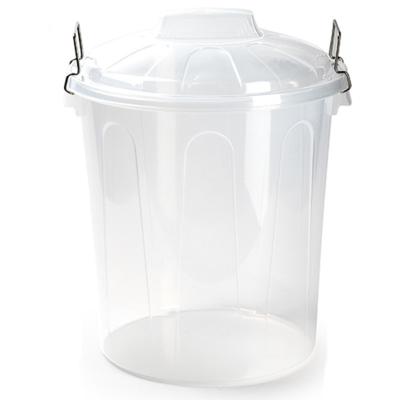 Plasticforte afvalemmer - transparant - 21L - kunststof - H42 cm - met deksel