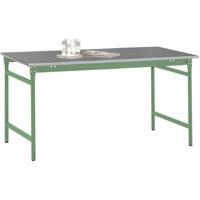 Manuflex BB3044.6011 Bijzettafel basis stationair met staalbeslag schijf in Reseda groen RAL 6011, bxdxh: 1250 x 800 x 780 mm Reseda groen (RAL 9010) - thumbnail