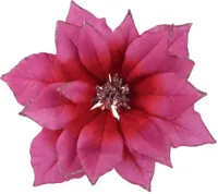 Everlands kunstbloem poinsettia 24cm roze
