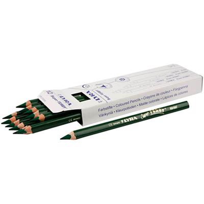 Lyra Super ferby 1 kleurpotloden, l: 18 cm, vulling 6,25 mm, groen, 12 stuk/ 1 doos