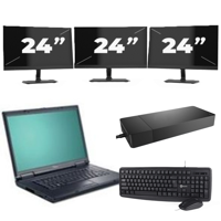 Fujitsu Esprimo Mobile D9510 - Intel Core 2 Duo - 15 inch - 4GB RAM - 256GB SSD - Windows 10 Home + 3x 24 inch Monitor - thumbnail