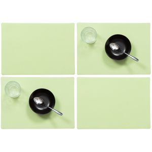 Set van 4x stuks stevige luxe Tafel placemats Plain mintgroen 30 x 43 cm