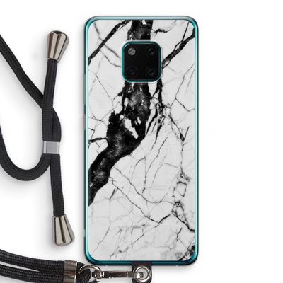 Witte marmer 2: Huawei Mate 20 Pro Transparant Hoesje met koord