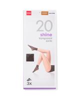 HEMA Pantysokken glans doorschijnend - 3 paar bruin (bruin)