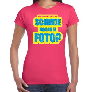 Schatje mag ik je foto foute party shirt roze dames 2XL  -