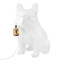 Tafellamp bulldog wit