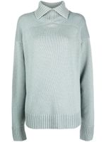 Jil Sander pull oversize à col roulé - Gris