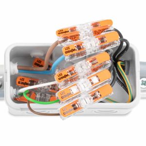 Wago Lasklem 221-2411 hevelklem 2 draden voor soepele massieve draad van 0,2 tot 4mm² 32A