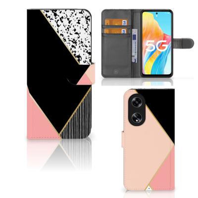 OPPO Reno8 T 5G | Book Case | Zwart Roze Vormen