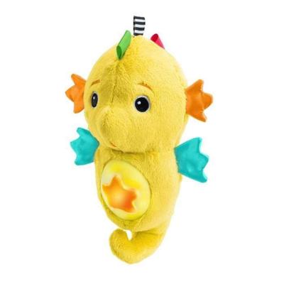 BABY EINSTEIN Babynachtlampje, gele zeepaardjesknuffel, reageert op babyhuil, muzikaal, lichtgevend, witte ruis, speenkoord