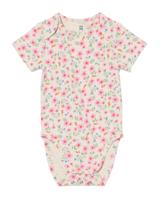 HEMA Meegroeiromper Rib Bamboe Met Stretch Bloemen Roze (roze)