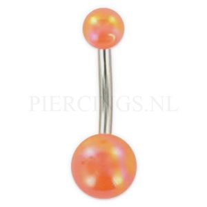 Navelpiercing acryl parelmoer oranje