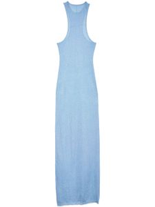 Fleur Du Mal robe mi-longue à dos ouvert - Bleu