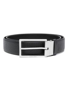 Calvin Klein ceinture en cuir à logo embossé - Noir