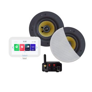 Aquasound N-Joy Connect n-joy connect badkamerradio - controller (ipx7) - wand lader - zumba speakerset wit - bluetooth versterker / 70 watt / 230v/24v EMN70-ZW