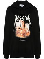 MSGM hoodie à imprimé graphique - Noir