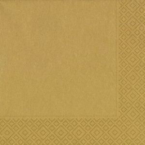 20x Kerst servetten goud unikleur 33 x 33 cm