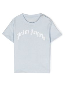 Palm Angels Kids t-shirt en coton à logo imprimé - Bleu