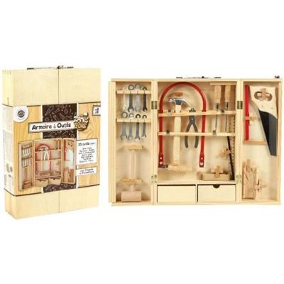 Houten gereedschapskist met echt gereedschap - PLANETE BOIS - FSC - 25 stuks - Montessori - Vanaf 8 jaar