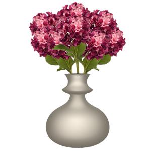 Kunstbloem Hortensia tak - 8x - 52 cm - fuchsia - Real Touch - hydrangea - kunst zijdebloemen