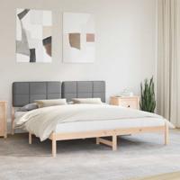 Bedframe met Gevoerd Hoofdgedeelte Lichtgrijs 180 x 200 cm