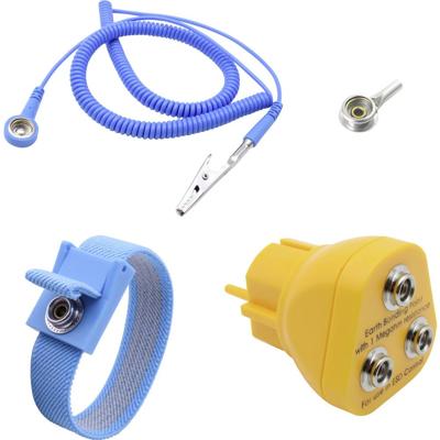 Quadrios ESD-aardingsbox 3.60 m Drukknop 10 mm, Bananenstekker, Krokodilklem