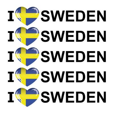 Sticker - 10x - I love Sweden - 19 x 4 cm - Zweden - landenthema