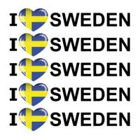 Sticker - 10x - I love Sweden - 19 x 4 cm - Zweden - landenthema